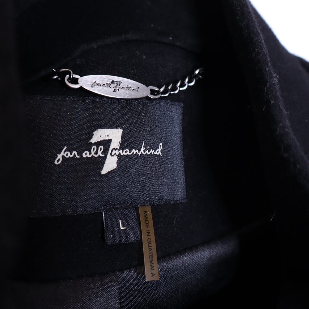 7 For All Mankind Black Women's Wool Coat - Picture 9 of 11